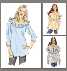 8745 EZ VOGUE CUSTOM FIT LINED TOPS, SHAPE SZ COLLAR PATTERN XS-M OR LG - XXL UNCUT CHOICE